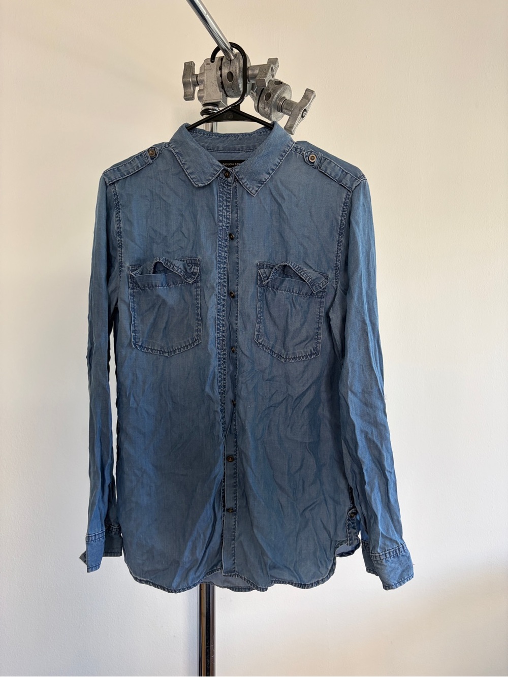 Banana Republic Light Blue Denim Shirt with Black Label